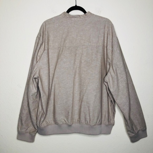 Banana Republic Linen Bomber Jacket XXL Mens Sand Full Zip Casual Coat - Picture 5 of 16